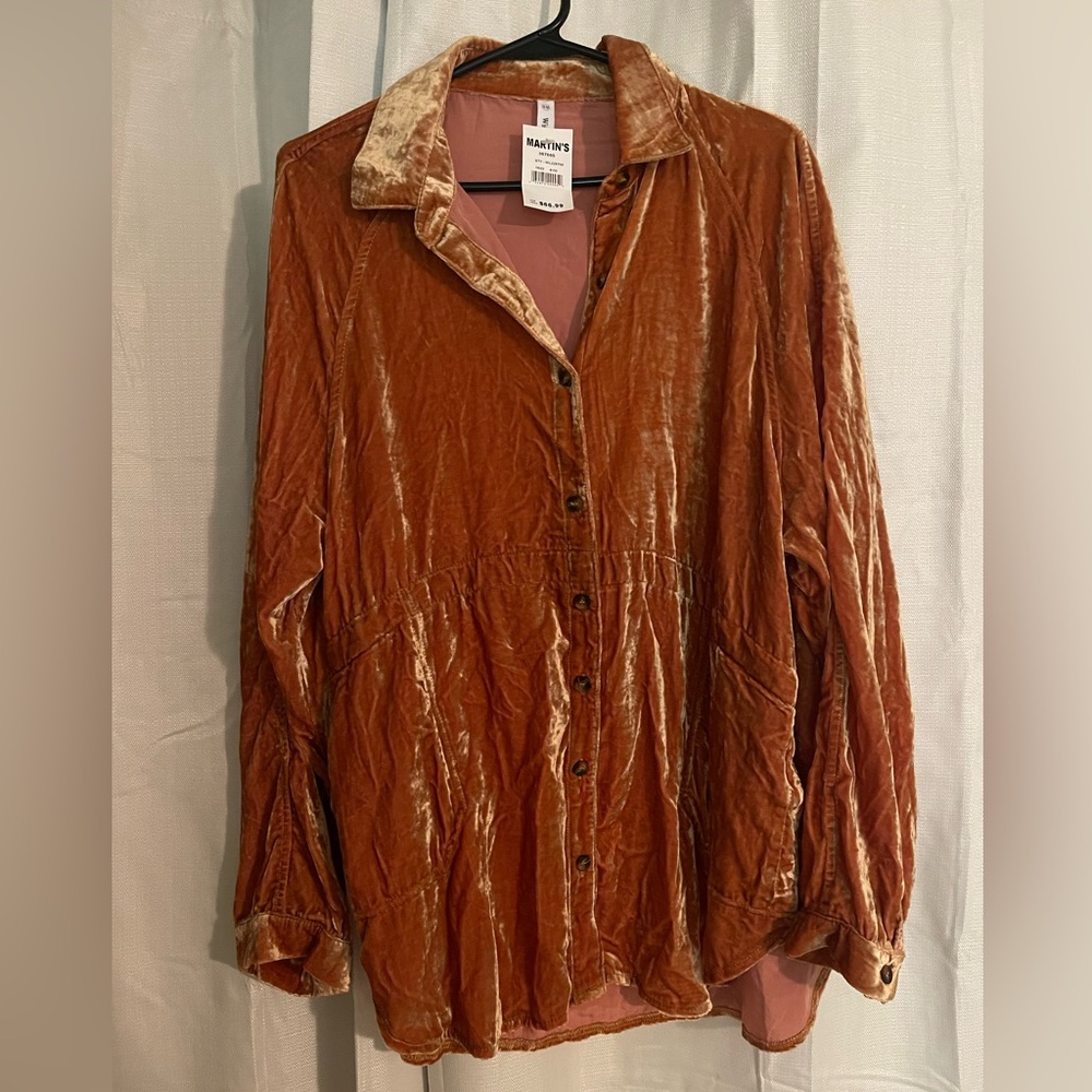 Velvet button up shirt